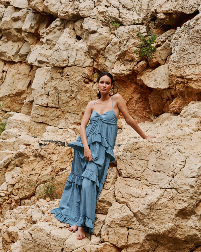 ANGELA - VESTIDO TIRANTES FINOS VOLANTES