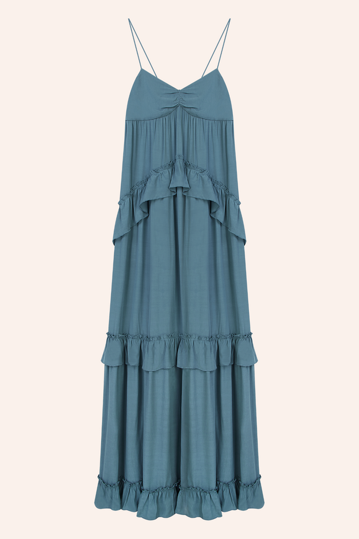 ANGELA - VESTIDO TIRANTES FINOS VOLANTES