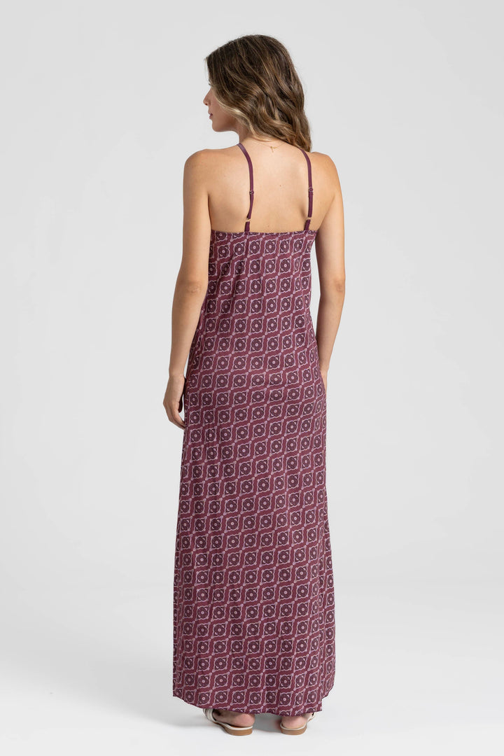 ISIDORA - VESTIDO ESTAMPADO GEOMÉTRICO LARGO