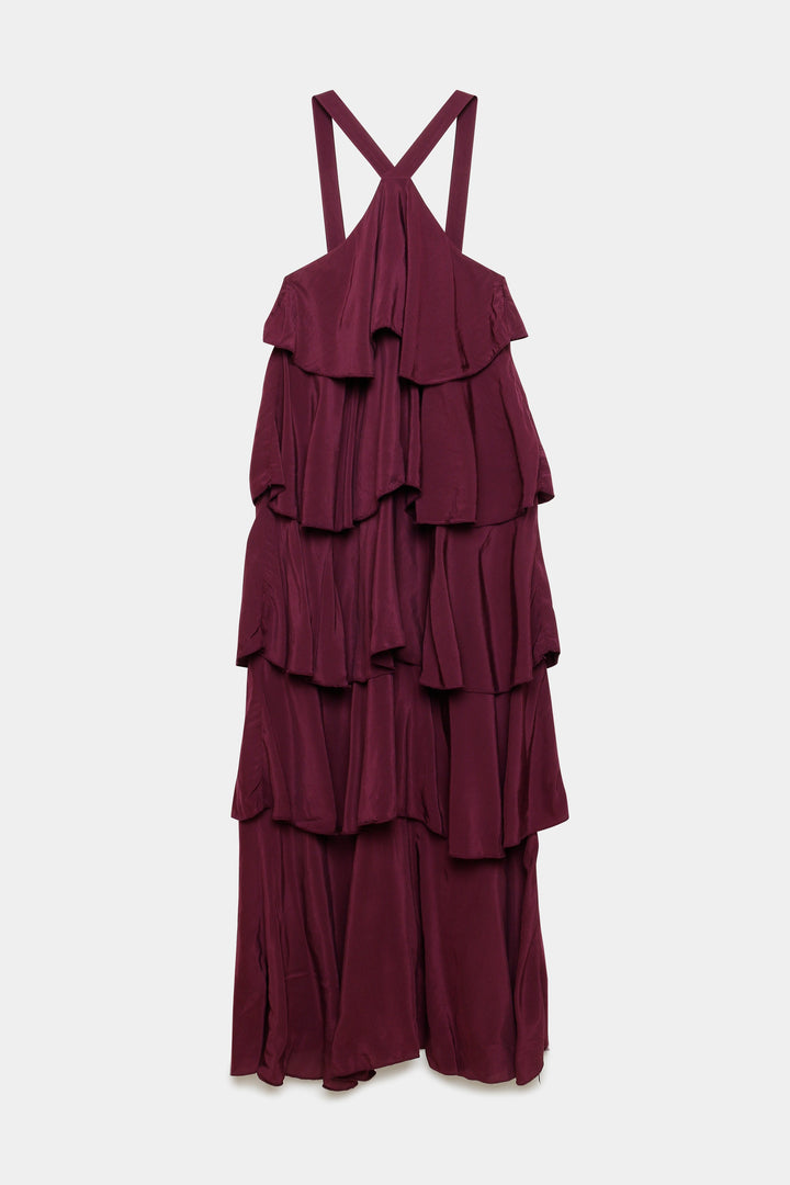 AGUSTINA - VESTIDO LARGO CON VOLANTES