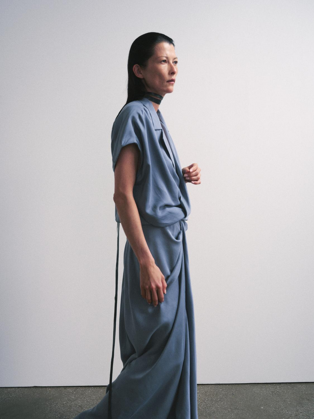 ROSALÍA - VESTIDO MIDI SATINADO FRUNCIDO