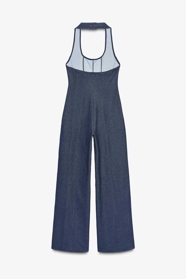 VALERIA - MONO DENIM CUELLO HALTER