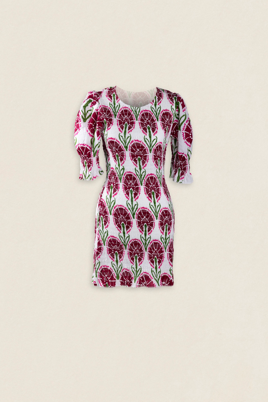 SALOMÉ - VESTIDO CORTO FRUNCIDO ESTAMPADO