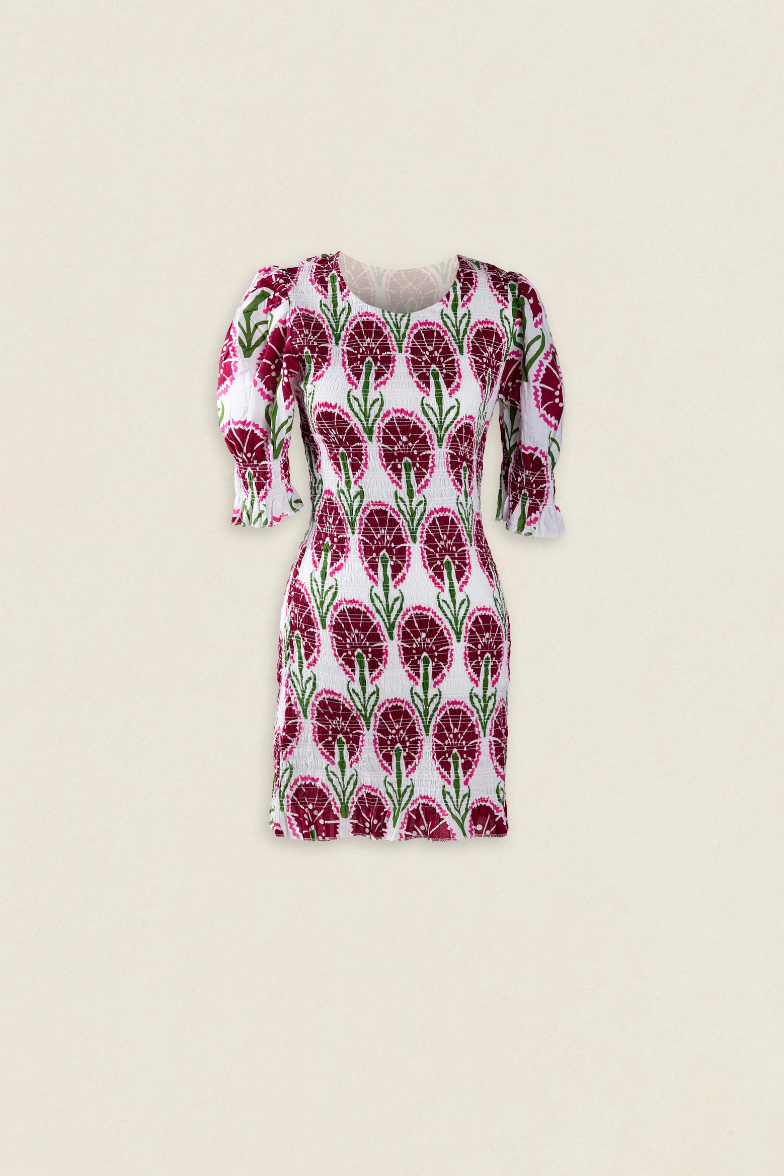 SALOMÉ - VESTIDO CORTO FRUNCIDO ESTAMPADO