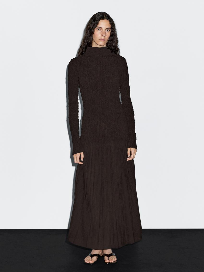 CANDELARIA - VESTIDO PLISADO MANGA LARGA