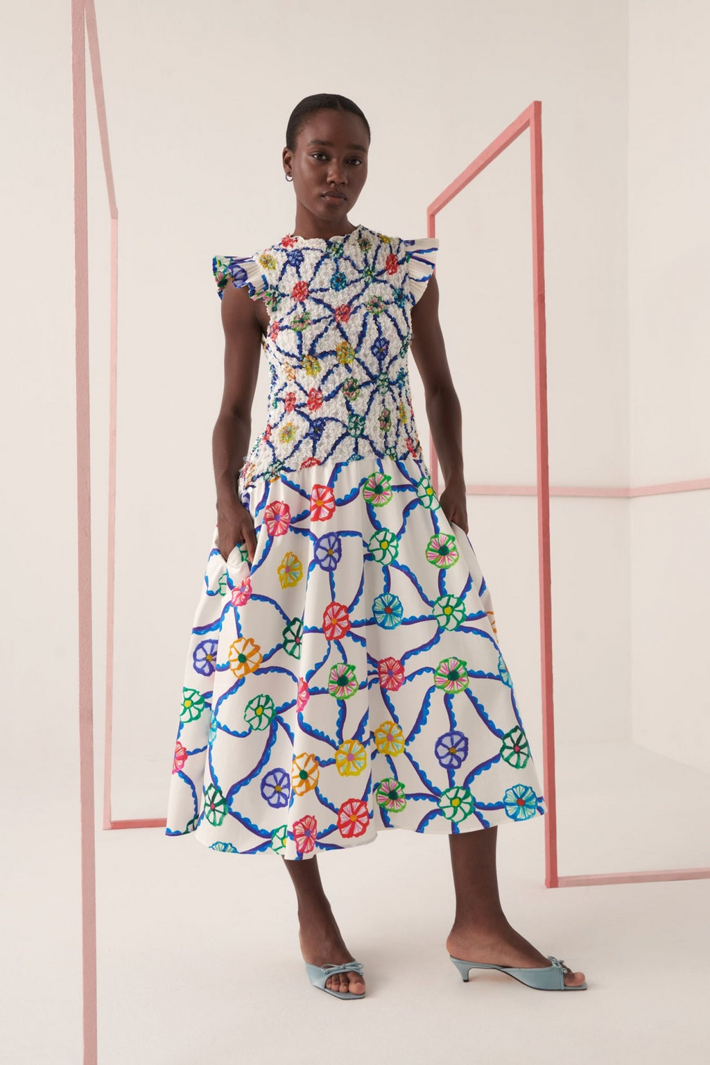 FELIPA - VESTIDO MIDI ESTAMPADO GEOMÉTRICO