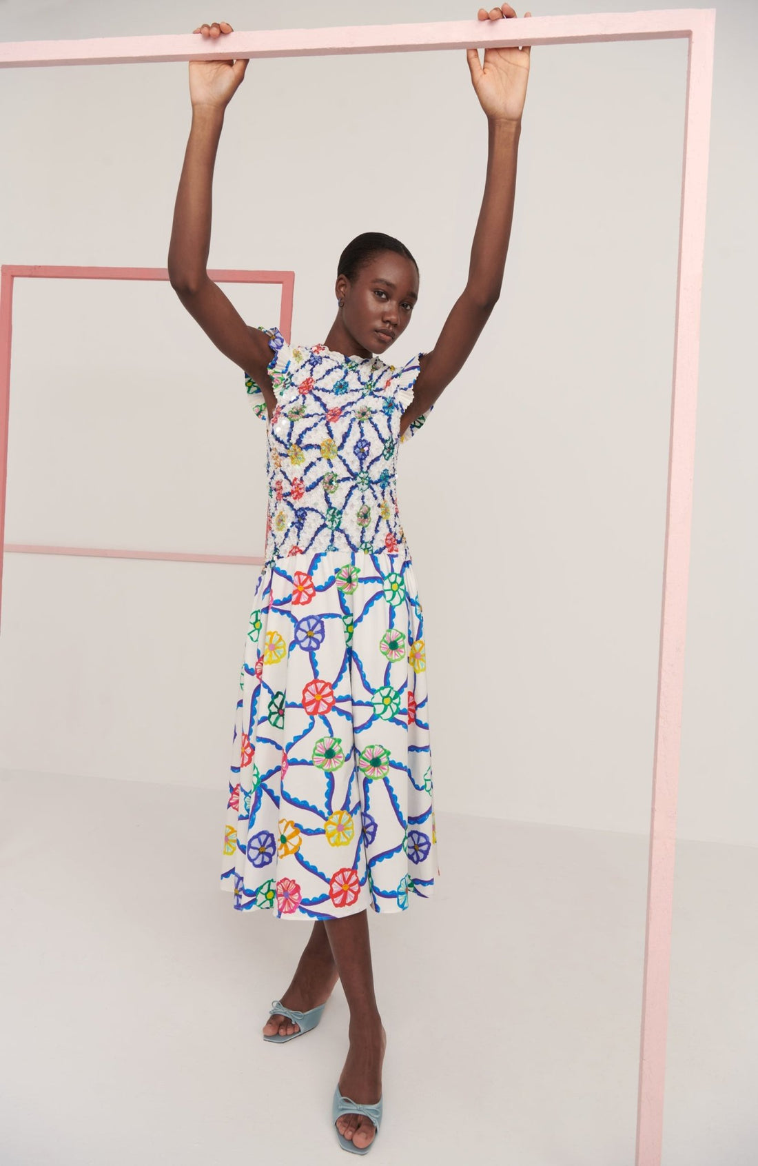 FELIPA - VESTIDO MIDI ESTAMPADO GEOMÉTRICO