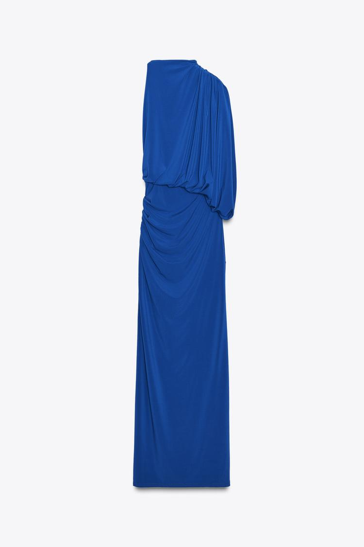 WENDY - VESTIDO LARGO ASIMÉTRICO AZUL