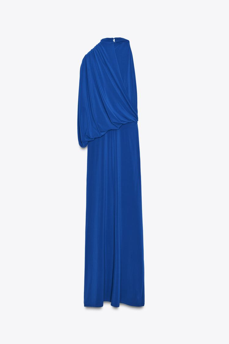 WENDY - VESTIDO LARGO ASIMÉTRICO AZUL