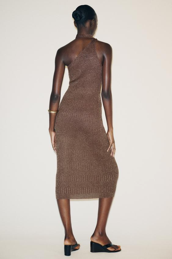 SOLEDAD - VESTIDO MIDI BRILLO ASIMÉTRICO