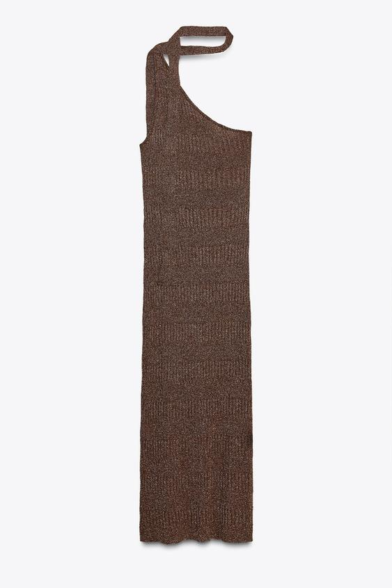 SOLEDAD - VESTIDO MIDI BRILLO ASIMÉTRICO