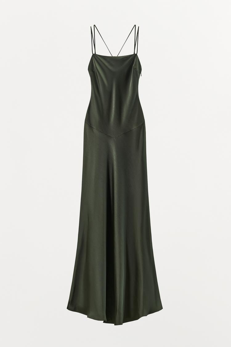 YUNIA - VESTIDO SATINADO TIRANTES CRUZADOS