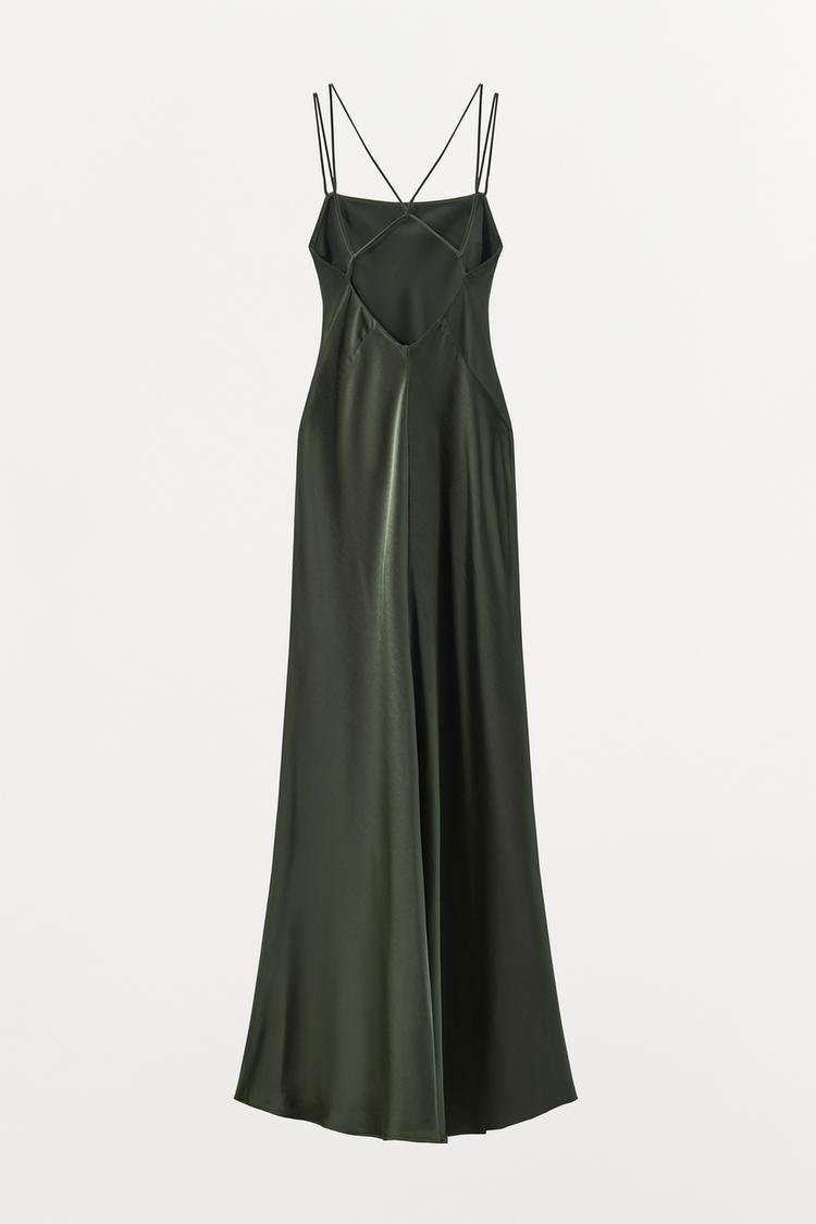 YUNIA - VESTIDO SATINADO TIRANTES CRUZADOS
