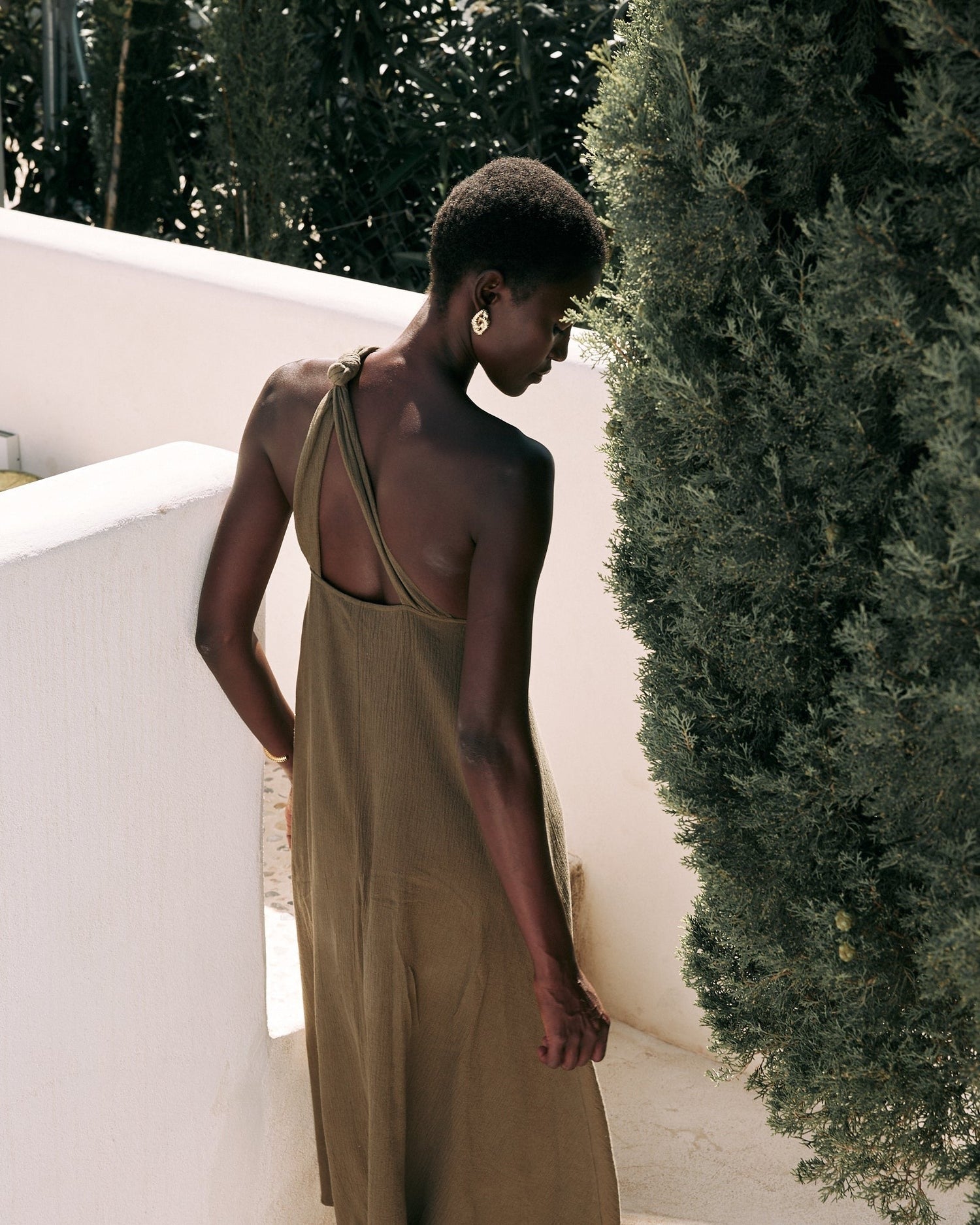 MERLY - VESTIDO ASIMÉTRICO NUDO AJUSTABLE