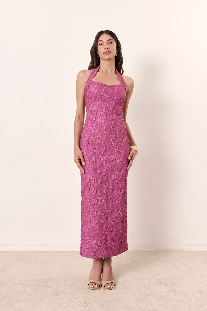 PATRI - VESTIDO MIDI HALTER JACQUARD