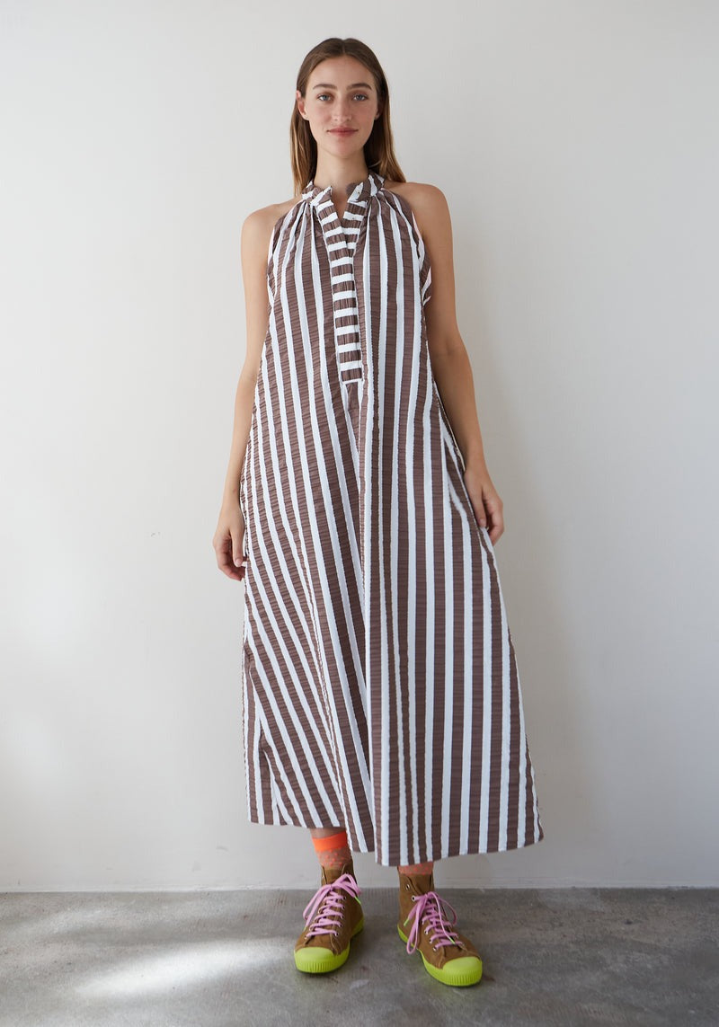 ROCIO - VESTIDO MIDI RAYAS EVASÉ ALGODÓN
