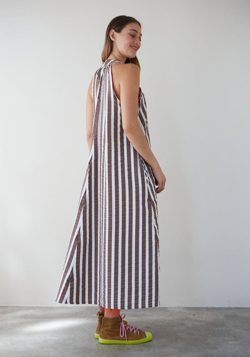 ROCIO - VESTIDO MIDI RAYAS EVASÉ ALGODÓN