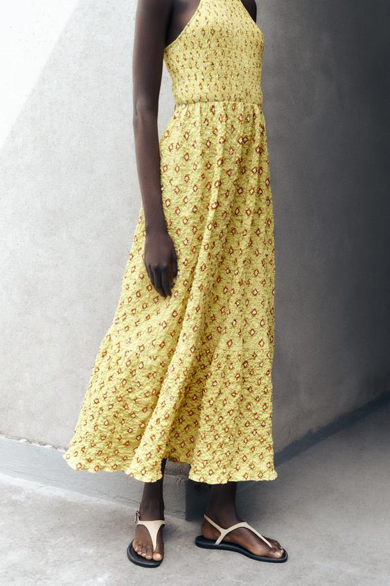 CALISTA - VESTIDO HALTER ESTAMPADO NIDO
