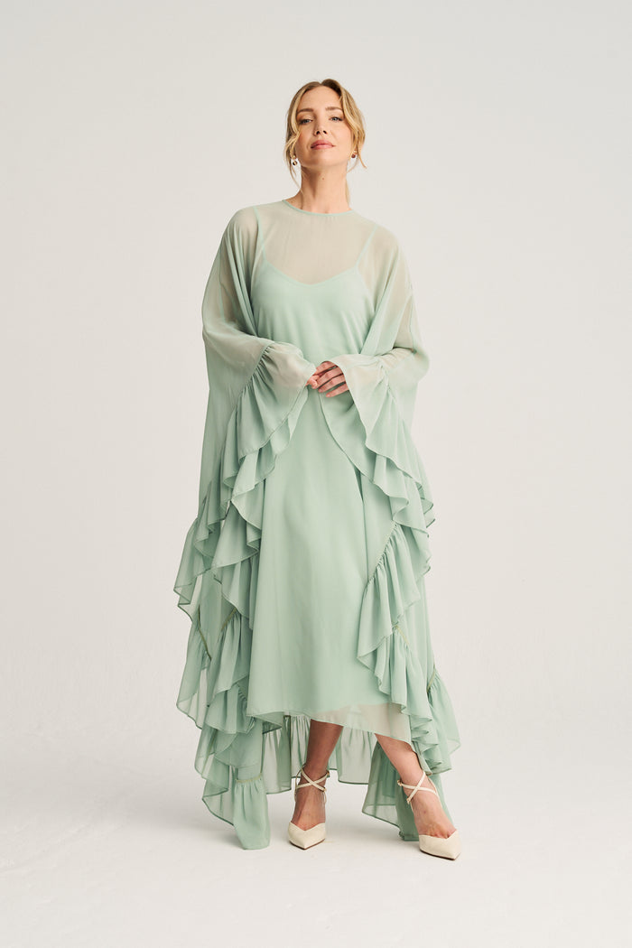 LOURDES - VESTIDO TÚNICA VOLANTES SLIP