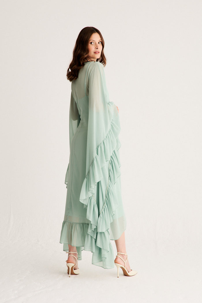LOURDES - VESTIDO TÚNICA VOLANTES SLIP
