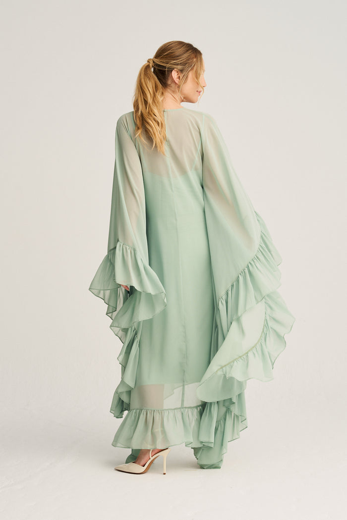 LOURDES - VESTIDO TÚNICA VOLANTES SLIP