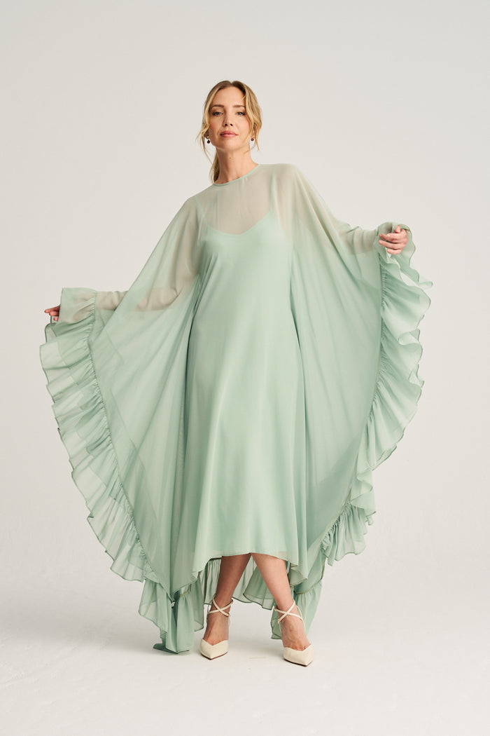 LOURDES - VESTIDO TÚNICA VOLANTES SLIP