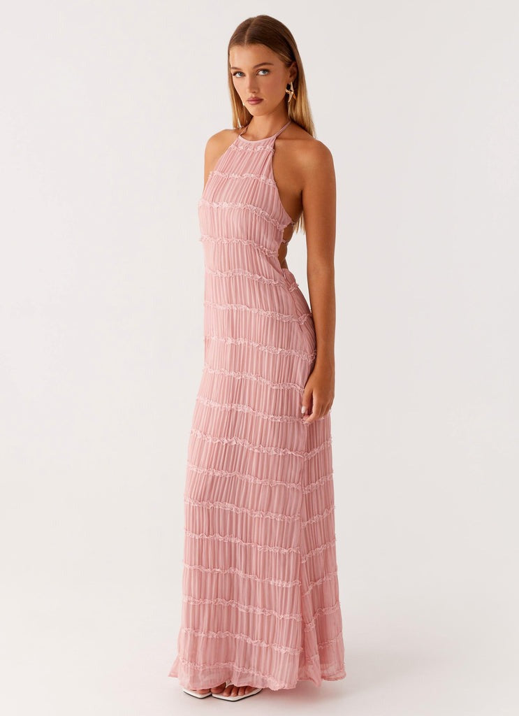 MARY - VESTIDO HALTER TEXTURIZADO LARGO