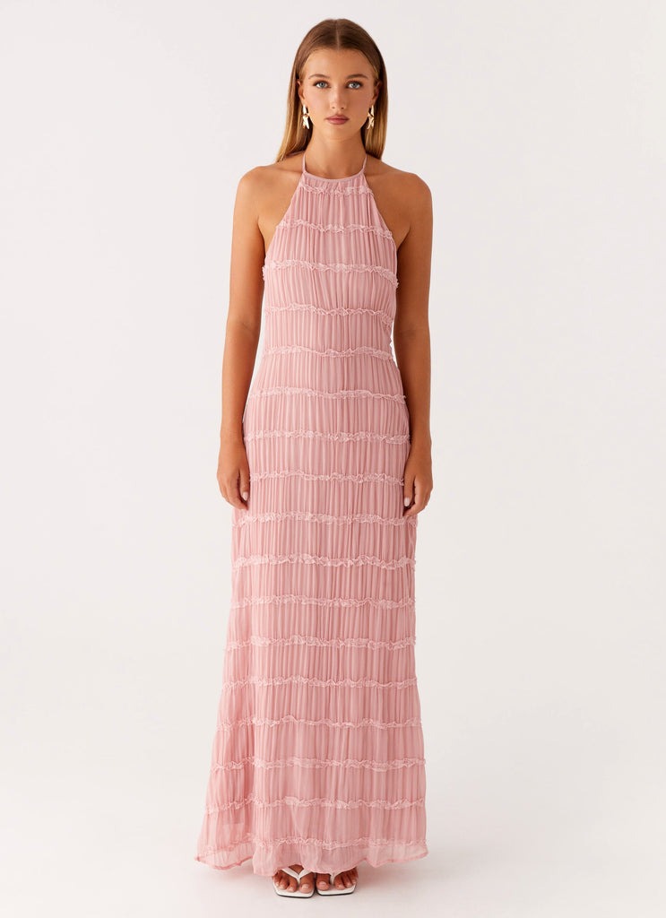 MARY - VESTIDO HALTER TEXTURIZADO LARGO