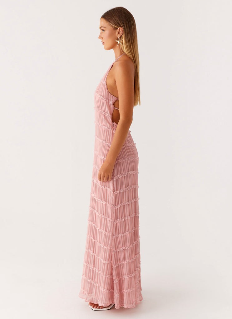 MARY - VESTIDO HALTER TEXTURIZADO LARGO