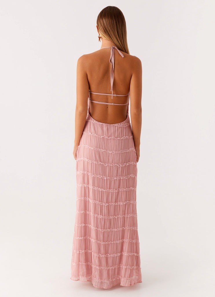 MARY - VESTIDO HALTER TEXTURIZADO LARGO