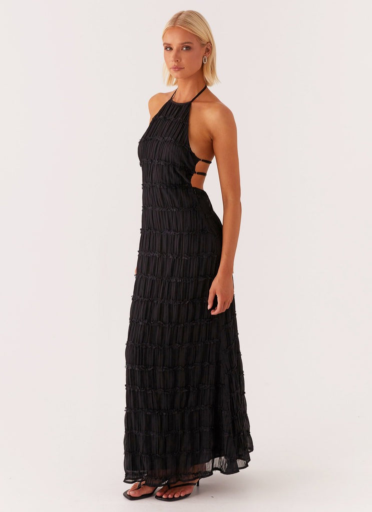 MARY - VESTIDO HALTER TEXTURIZADO LARGO