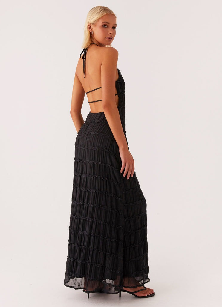 MARY - VESTIDO HALTER TEXTURIZADO LARGO