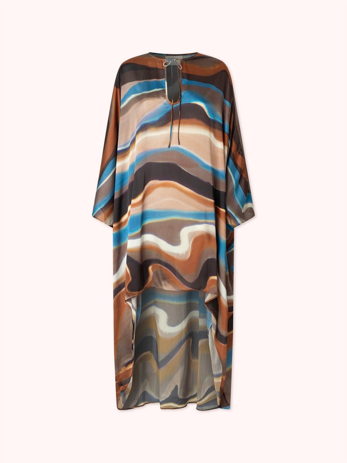 PAZ - VESTIDO KAFTÁN ASIMÉTRICO ESTAMPADO