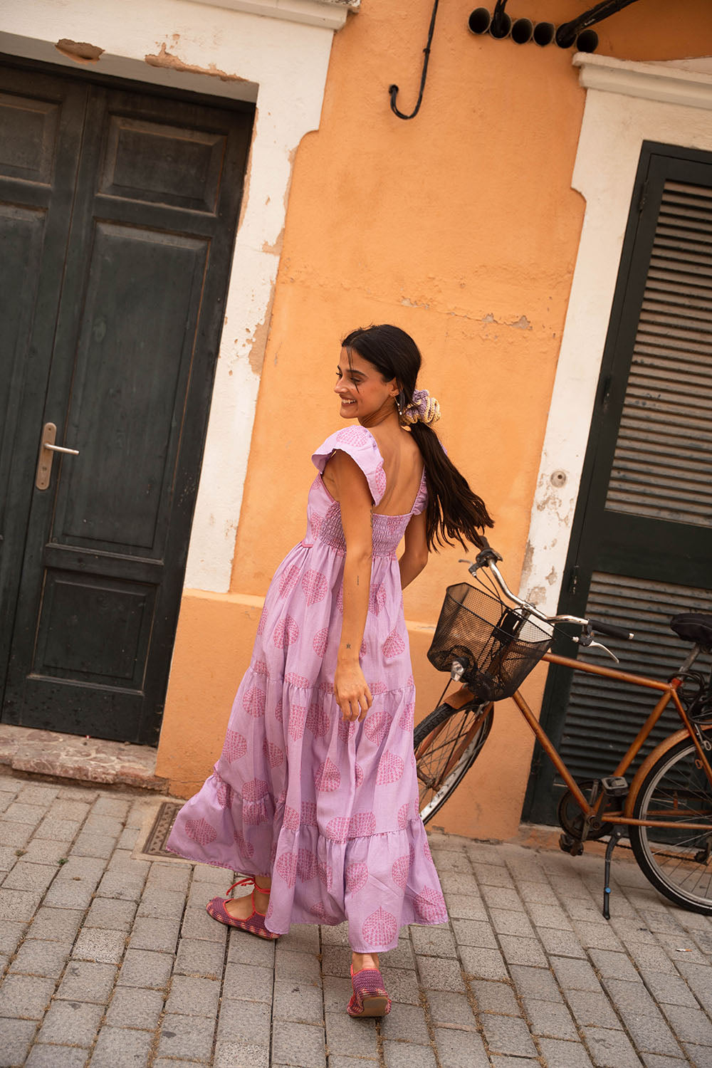 PRISCA - VESTIDO MIDI ESTAMPADO FLORAL