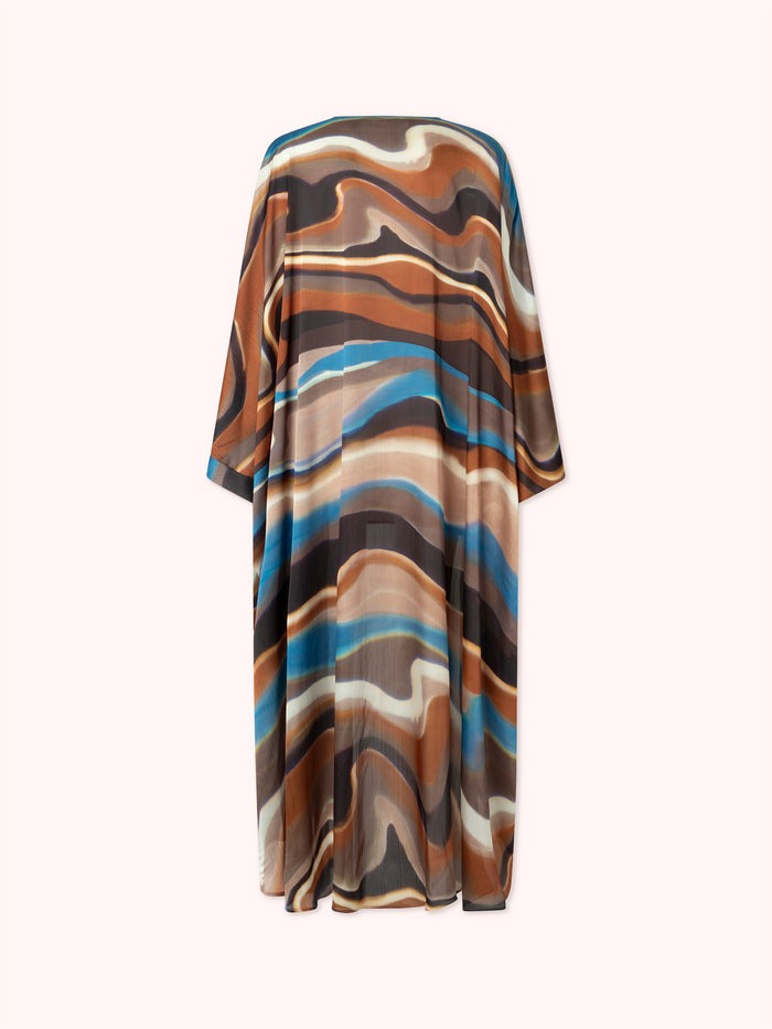 PAZ - VESTIDO KAFTÁN ASIMÉTRICO ESTAMPADO