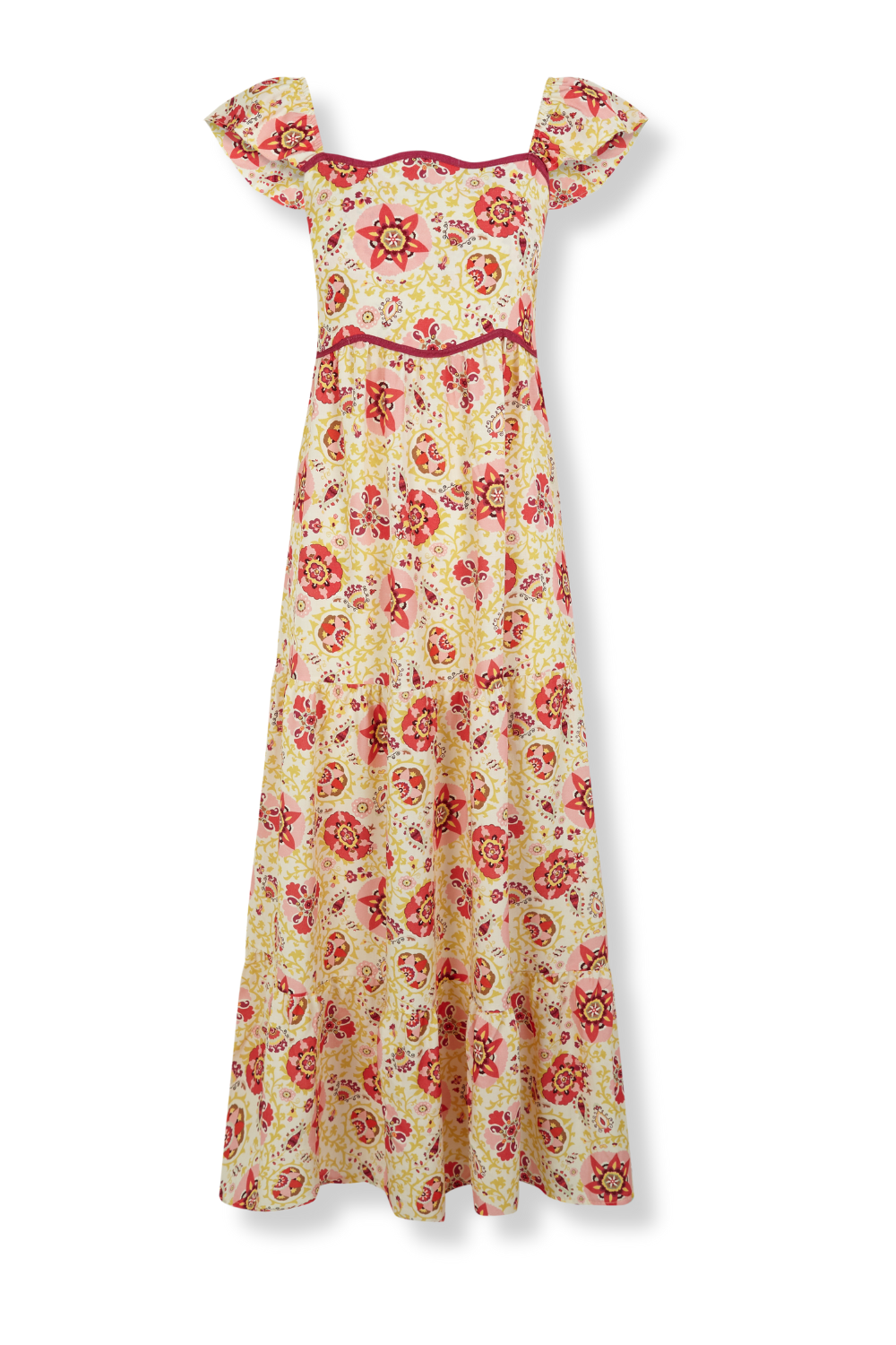 PRISCA - VESTIDO MIDI ESTAMPADO FLORAL