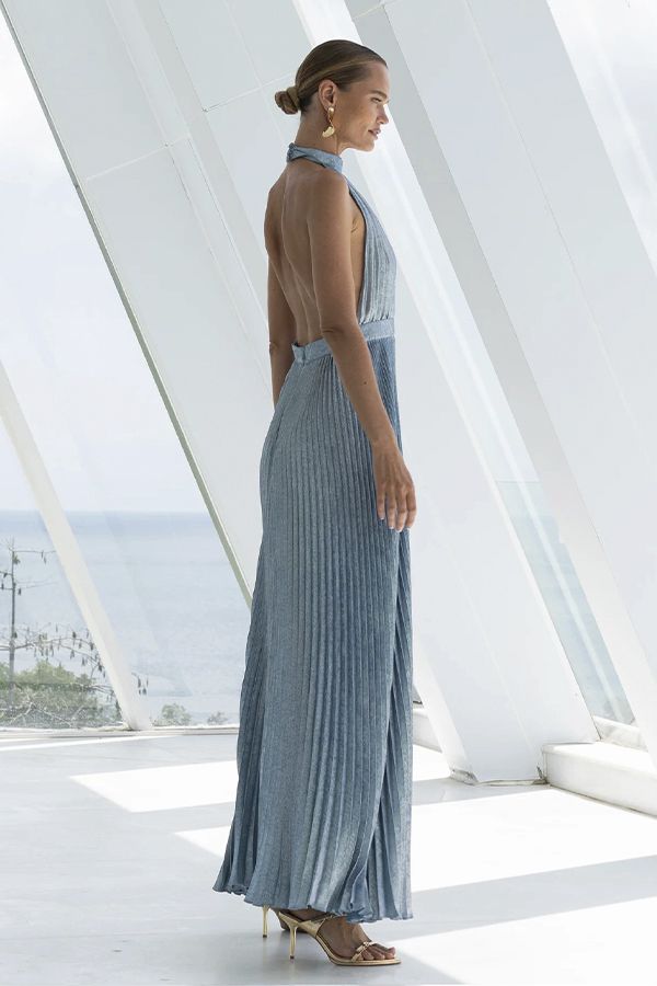 MONTSE - VESTIDO PLISADO ESCOTE PROFUNDO