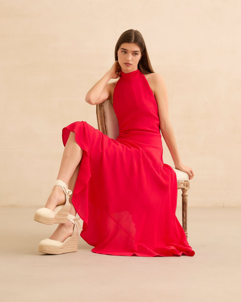 DANIELA - VESTIDO MIDI FLUIDO HALTER