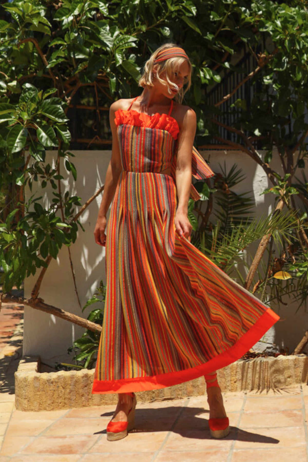 ELISA - VESTIDO LARGO DE RAYAS