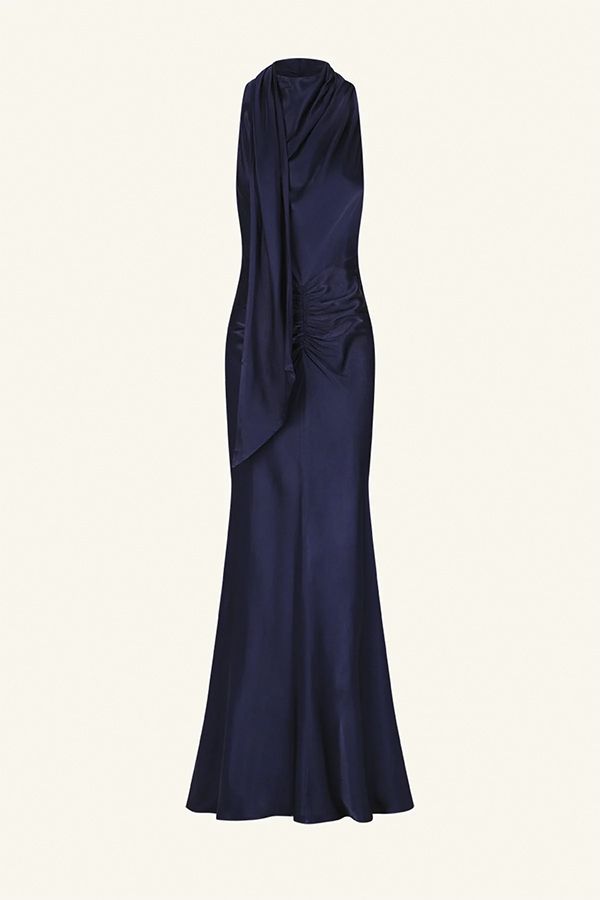 SIRENA - VESTIDO SATINADO CUELLO ALTO