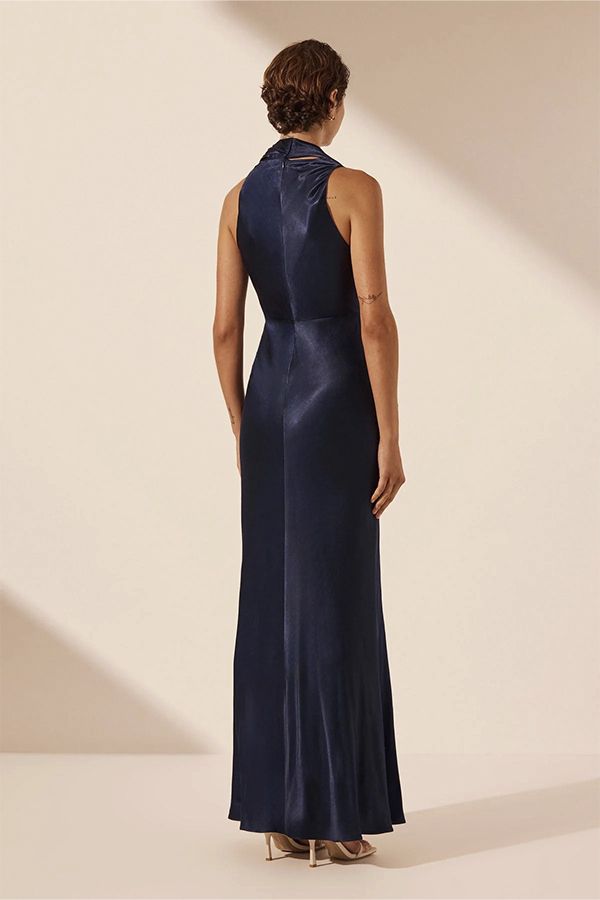 SIRENA - VESTIDO SATINADO CUELLO ALTO