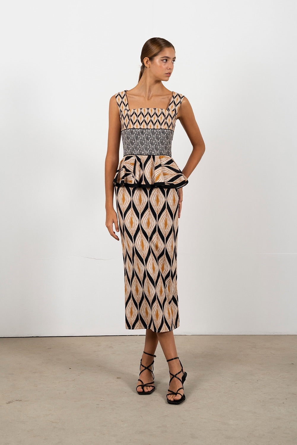 AINARA - VESTIDO MIDI ESTAMPADO