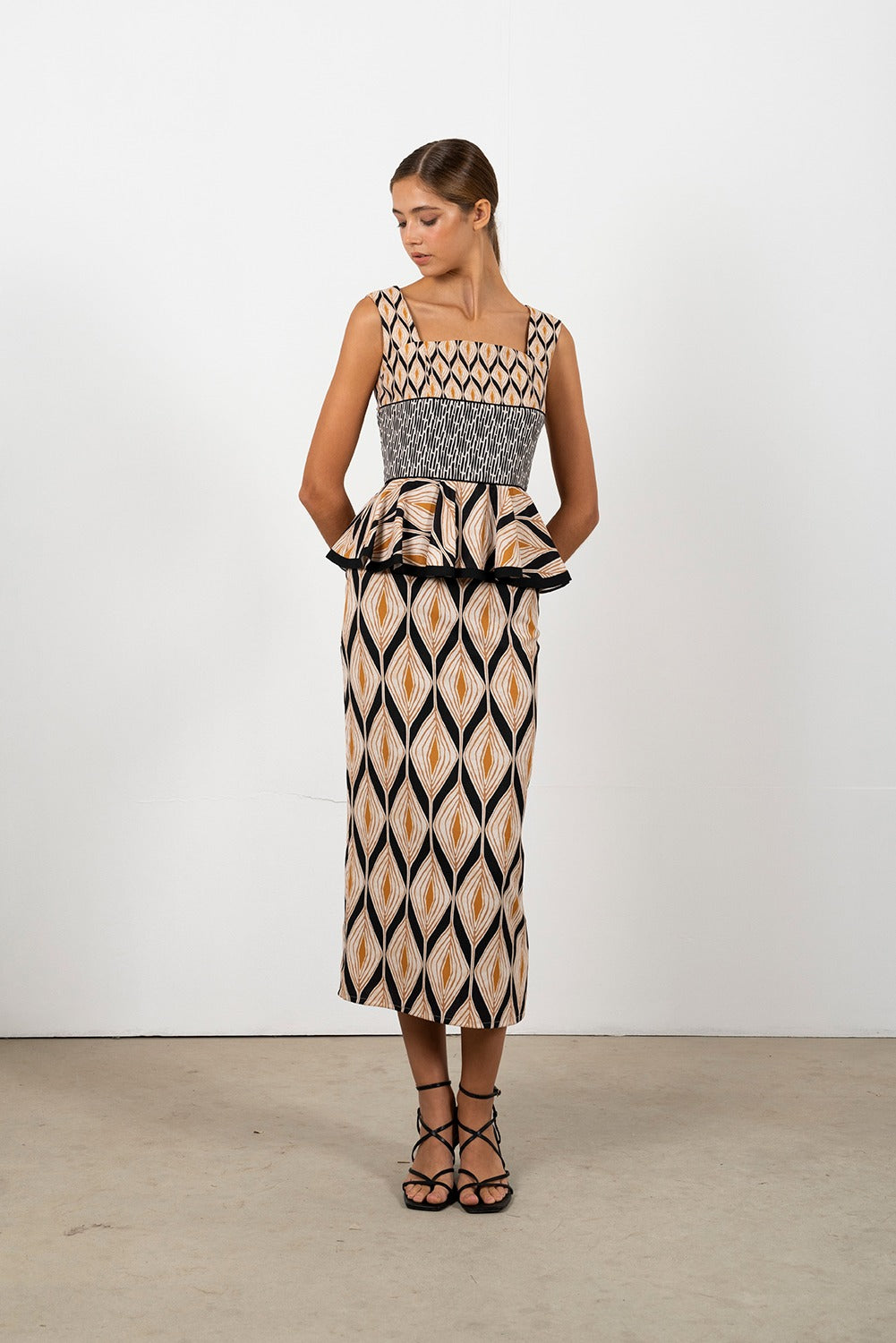 AINARA - VESTIDO MIDI ESTAMPADO
