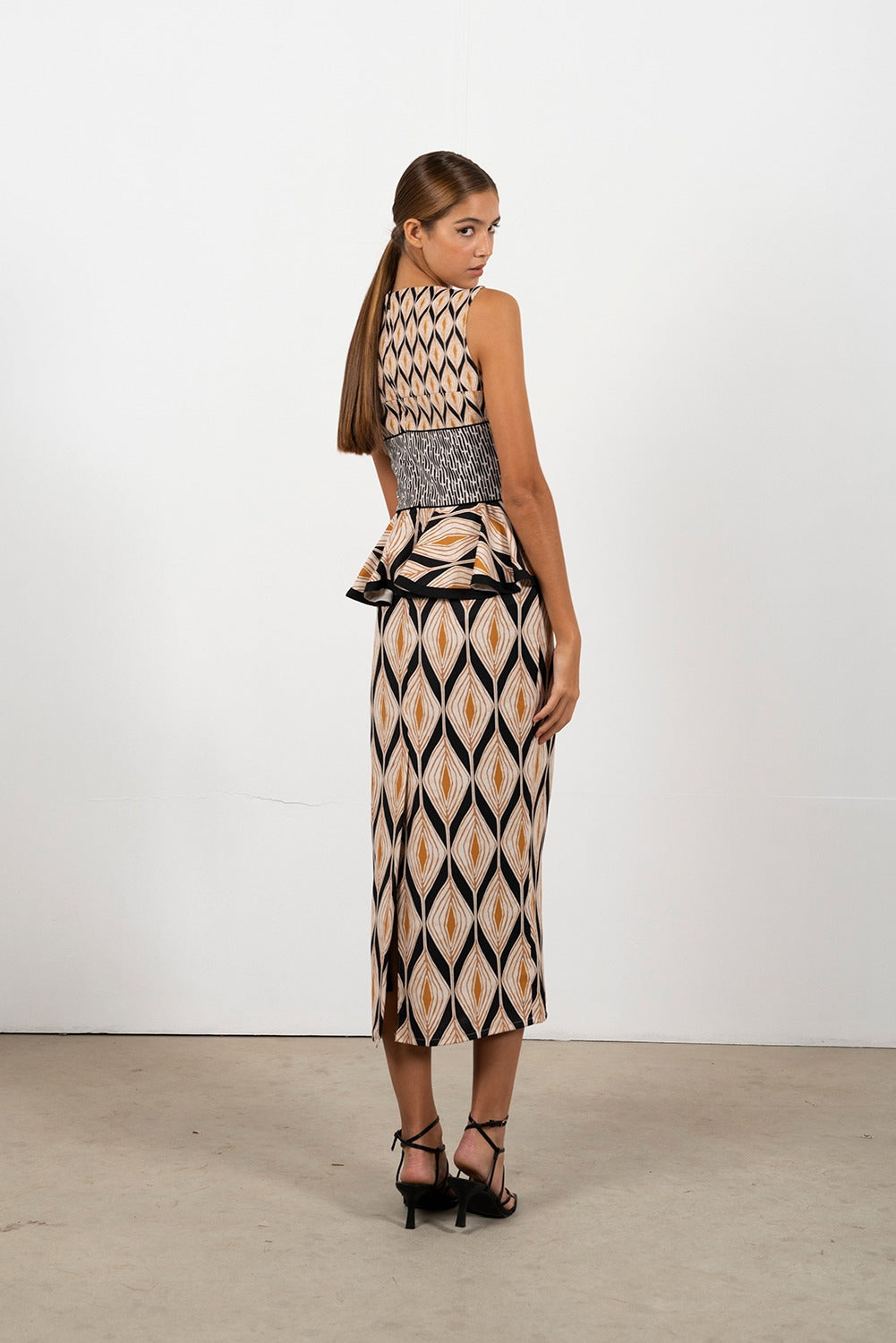 AINARA - VESTIDO MIDI ESTAMPADO