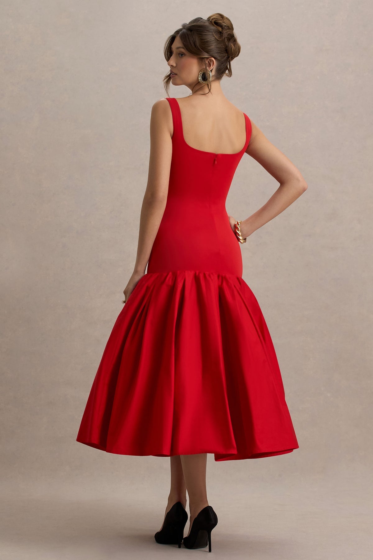 MAIRA - VESTIDO ESCOTE CUADRADO PÉPLUM