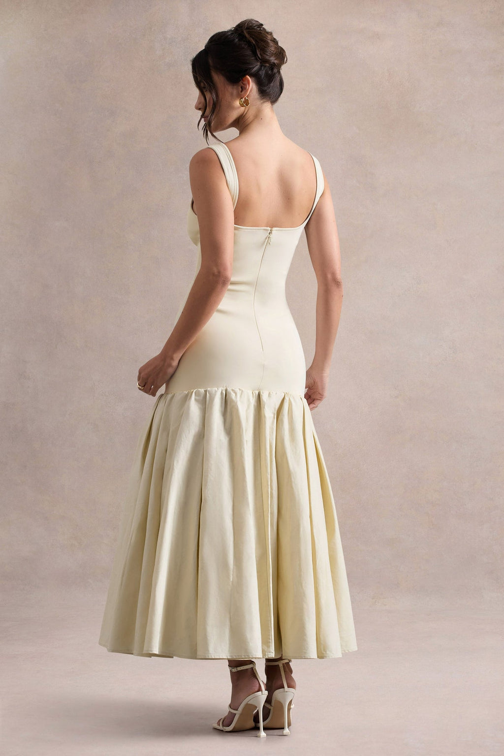 MAIRA - VESTIDO ESCOTE CUADRADO PÉPLUM