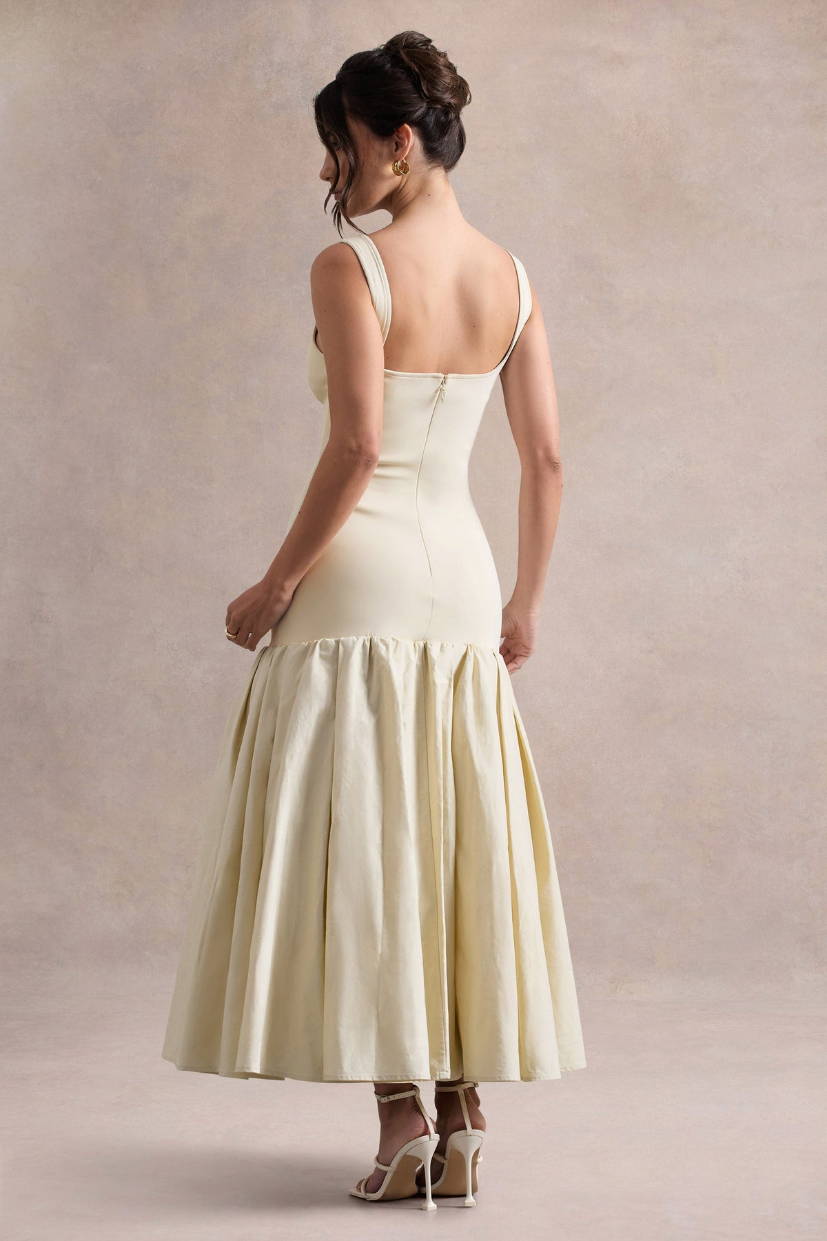 MAIRA - VESTIDO ESCOTE CUADRADO PÉPLUM