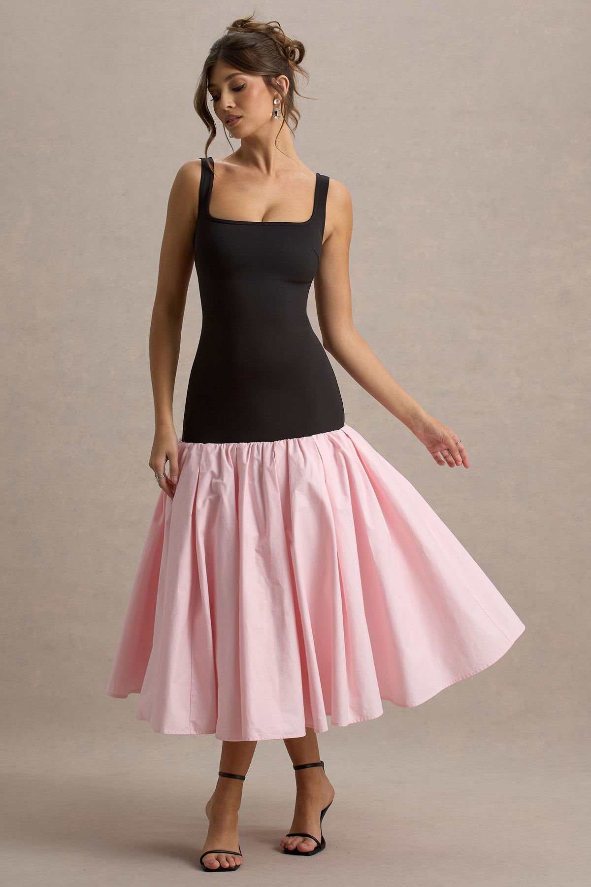 MAIRA - VESTIDO ESCOTE CUADRADO PÉPLUM