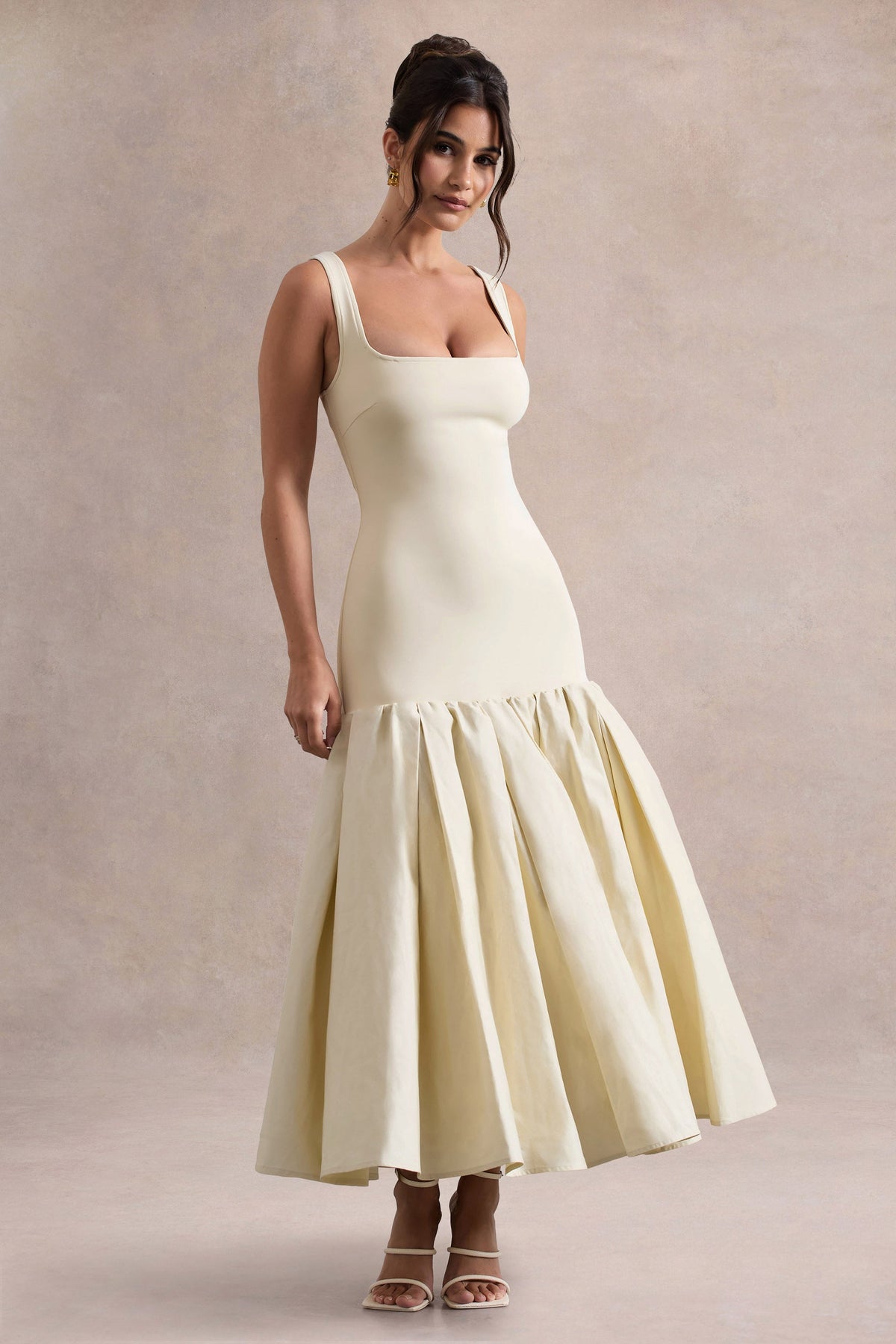 MAIRA - VESTIDO ESCOTE CUADRADO PÉPLUM