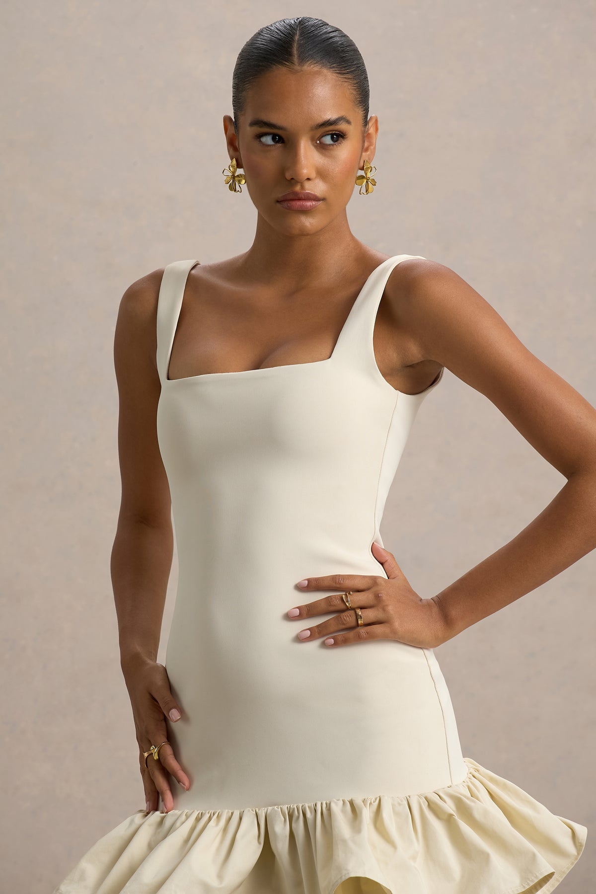 JUNE - VESTIDO VOLANTE ESCOTE CUADRADO